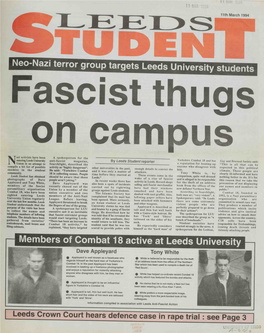 Neo-Nazi Terror Group Targets Leeds University Students Fascist Thugs on Campus Nazi Activists Have Been