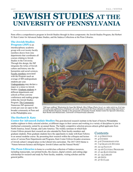 Jewish Studies @ PENN Fall/Winter 2017