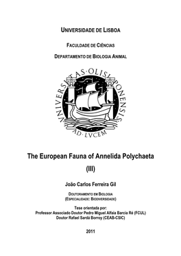 The European Fauna of Annelida Polychaeta (III)