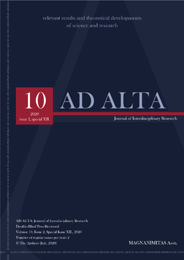 AD ALTA: Journal of Interdisciplinary Research (10/02-XII.)