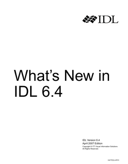 What's New in IDL