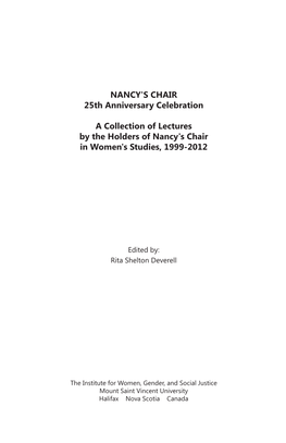 NANCY's CHAIR 25Th Anniversary Celebration a Collection Of