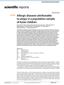 Allergic Diseases Attributable to Atopy in a Population Sample of Asian