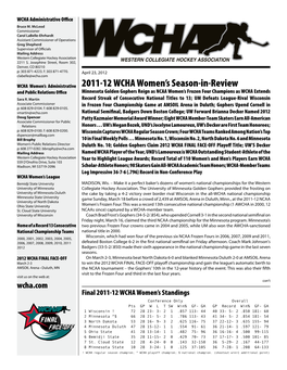 2011-12 WCHA Women's Season-In-Review