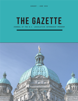 2020 BC Legislative Internship Gazette.Pdf