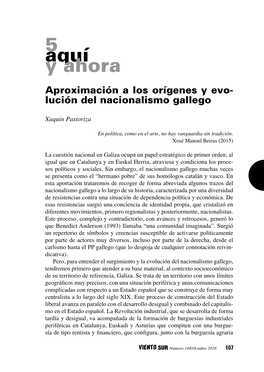 Aproximación a Los Orígenes Y Formación Del Nacionalismo Gallego
