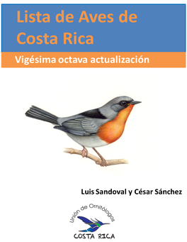 Lista De Aves De Costa Rica Vigésima Octava Actualización