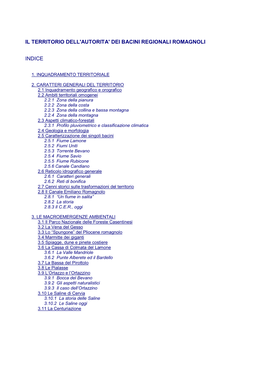 Il Territorio Dell'autorita' Dei Bacini Regionali Romagnoli