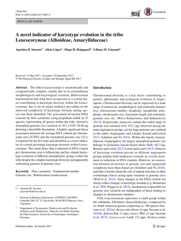 A Novel Indicator of Karyotype Evolution in the Tribe Leucocoryneae (Allioideae, Amaryllidaceae)
