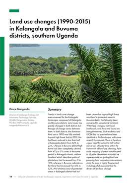 Land Use Changes (1990-2015) in Kalangala and Buvuma Districts, Southern Uganda