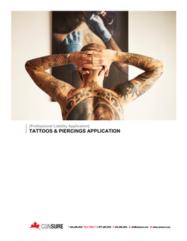 Body Piercing & Tattoo Liability Insurance Application