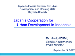 Japan's Cooperation for Urban Development in Indonesia