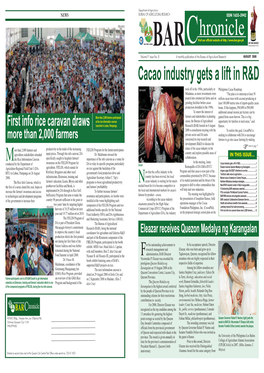 Hronicle Visit Our Official Website at 2007 BINHI AWARDEE BARC Agricultural Newsletter of the Year Volume 9 Issue No