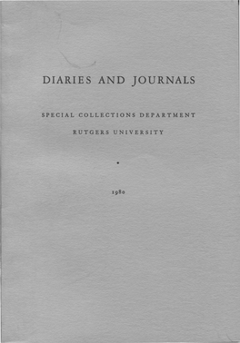 Diaries and Journals