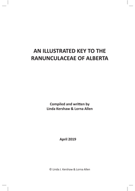 An Illustrated Key to the Ranunculaceae of Alberta