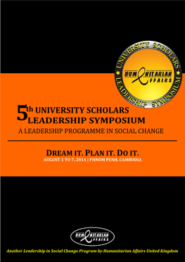 5 Th UNIVERSITY SCHOLARS LEADERSHIP SYMPOSIUM