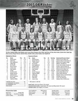 2007-2008 Media Guide 39 Numerical Roster Pronunciation Guide