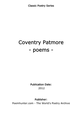 Coventry Patmore - Poems