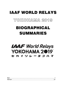 2019 Yokohama Biographies.Qxp Biographical