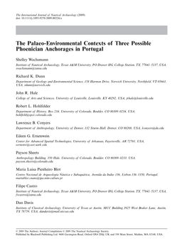 The Palaeo-Environmental Contexts of Three Possible Phoenician