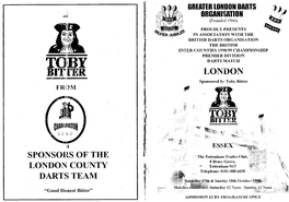 Sponsors of the London County Darts Team London