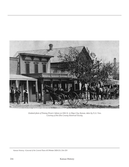 216 Kansas History the Frontier Demimonde: Prostitution in Early Hays City, 1867–1883
