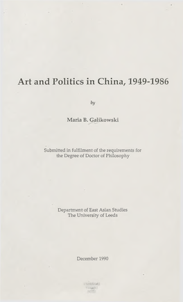 Art and Politics in China, 1949-1986