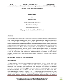 182 Cue for Ant's Trail Development Abstract Introduction