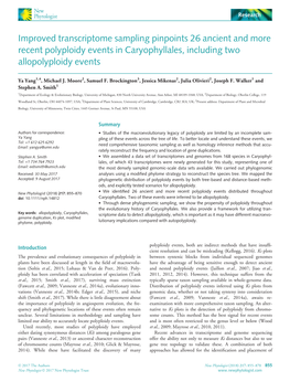 Improved Transcriptome Sampling Pinpoints 26 Ancient and More Recent Polyploidy Events in Caryophyllales, Including Two Allopolyploidy Events