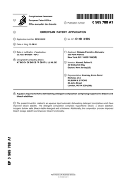 Aqueous Liquid Automatic Dishwashing Detergent Composition Comprising Hypochlorite Bleach and Bleach Stabilizer