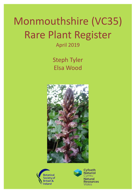 Rare Plant Register April 2019