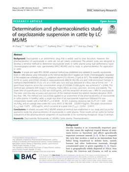 Determination and Pharmacokinetics Study of Oxyclozanide Suspension