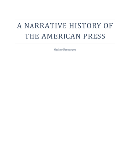 A Narrative History of the American Press