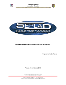 Informe Departamental De Categorizacion 2017