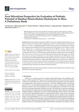 Fecal Microbiota Perspective for Evaluation of Prebiotic Potential of Bamboo Hemicellulose Hydrolysate in Mice: a Preliminary Study