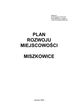 Plan Rozwoju Miejscowości Miszkowice