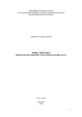 Terra Arrasada: Imaginação E Política No Cinema Da Era Lula