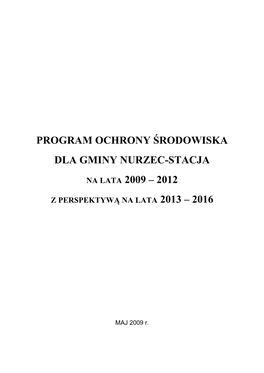 Program Ochrony Środowiska Dla Gminy Nurzec�Stacja