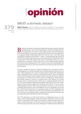 BREXIT: a Domestic Debate?