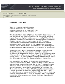 NEW ORLEANS NOSTALGIA Remembering New Orleans History, Culture and Traditions by Ned Hémard