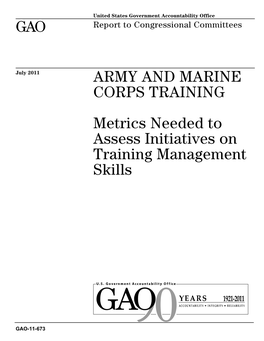 GAO-11-673 Army and Marine Corps Training