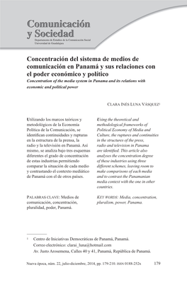 Concentración Del Sistema De Medios De Comunicación En Panamá Y Sus