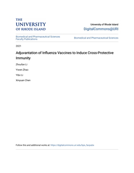 Adjuvantation of Influenza Vaccines to Induce Cross-Protective Immunity