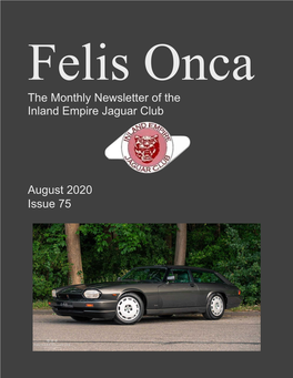 The Monthly Newsletter of the Inland Empire Jaguar Club August 2020