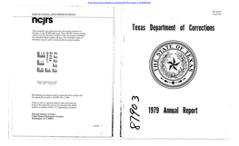 Texas Department of Corrections 1979 Annual Report