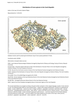 1 Distribution of Carex Spicata in the Czech Republic