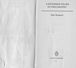 A Hundred Years of Philosophy