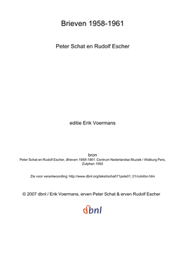 Peter Schat En Rudolf Escher