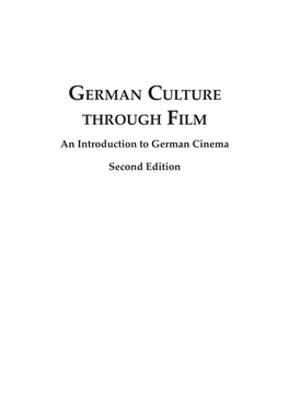 German Culture Through Film an Introduction to German Cinema