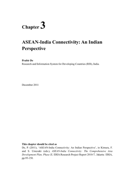 Chapter 3 ASEAN-India Connectivity: an Indian Perspective